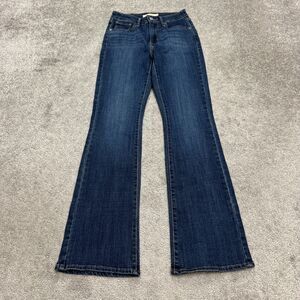 Levi's 725 High Rise Bootcut Denim Jeans Womens 26x30 Dark Wash Stretch Casual